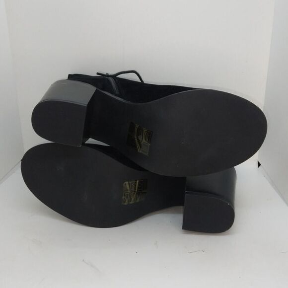 VIVA Womens NEW w/Box Full Open Front Black Laceup Boots & Block Heel - sz. 10 - Picture 7 of 7